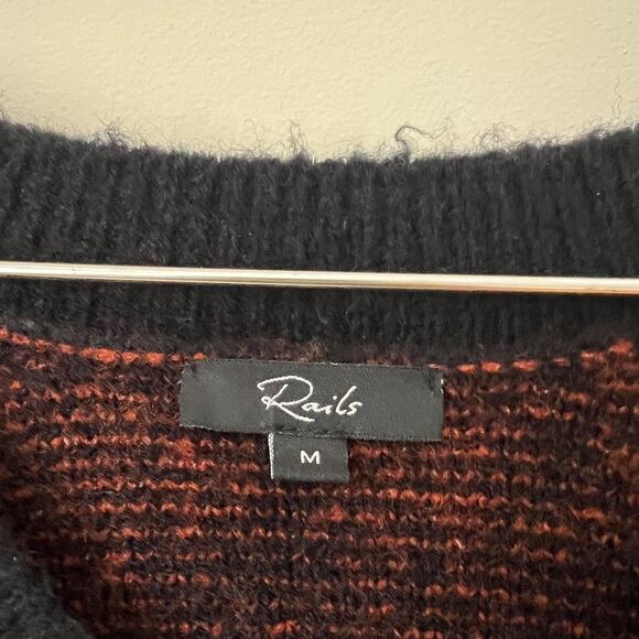 Rails Colleen Sweater Rust Black Plaid Knitwear Size M - Picture 6 of 16
